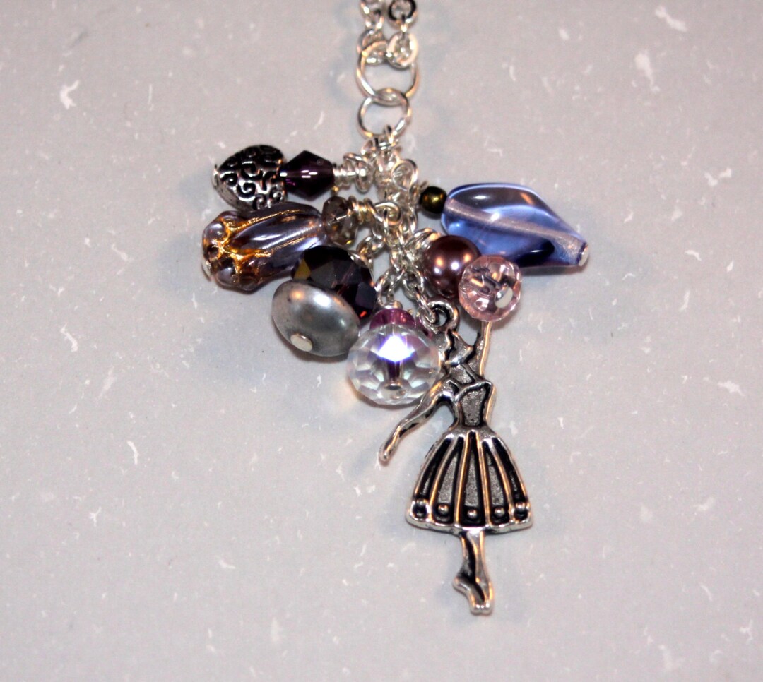 Lovely Shades of Purple Dance Theme Dangle Charm Necklace With - Etsy