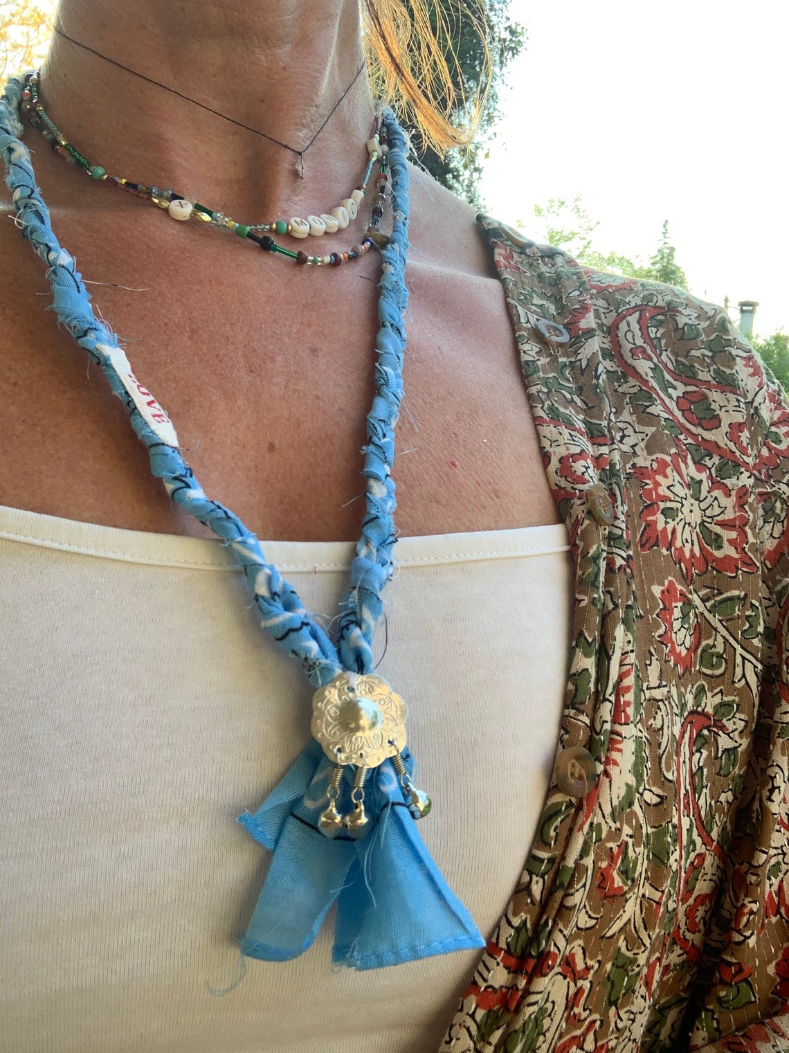 Bandana Necklace Pendant Thailand Handmade Costume Jewelry Etsy UK