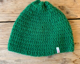 High quality wool green hat, handmade