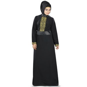 MyBatua Islamic Women Designer Classic Black Nida Abaya, Ethnic Muslim Ladies Dress, Islamic Women Clothing, Jilbab, Jalabiya, AY-370