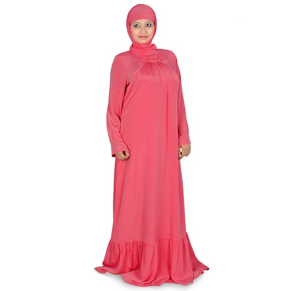 MyBatua Modern Sweet Pink Classic Abaya, Evening And Party Wear Muslim Ladies Long Gown, Islamic Clothing. Jilbab, Jalabiya, AY-178