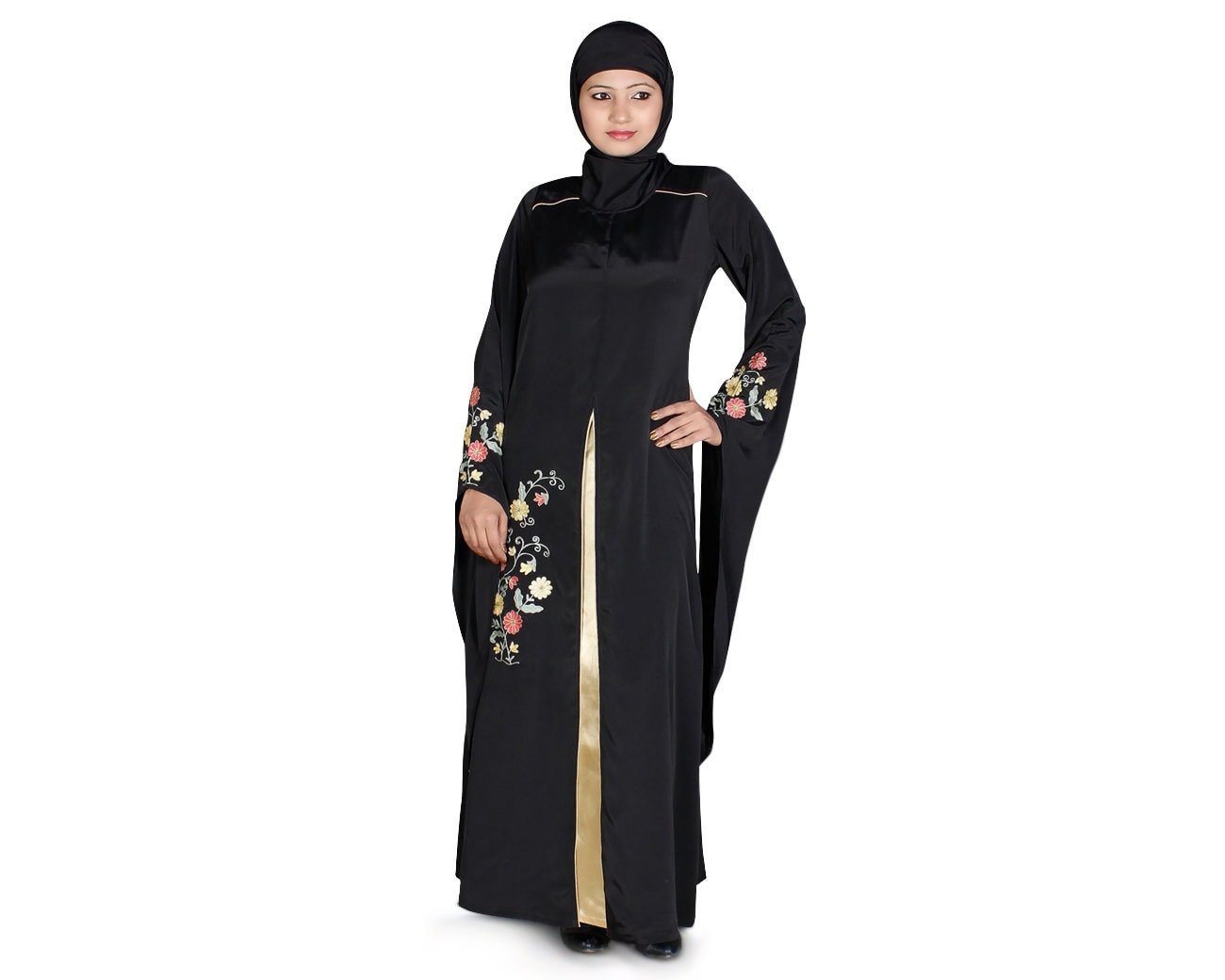 Buy Mybatua Trendy Designer Black Polyester Abaya, Dubai Party and