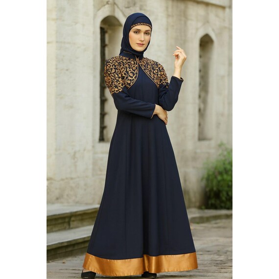 Islamic Dress Navy Blue Dress Matching Hijab Navy Blue Hijab Evening Dress 2480 Sefamerve Islamic Dress Navy Blue Dress Matching Hijab Navy Blue Hijab Evening Dress 2480 Sefamerve