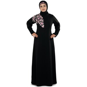 MyBatua Elegant Black Embroidered kashibo Abaya, Dubai Fancy Ladies Party And Evening Wear Gown, Islamic Clothing, Jilbab, Jalabiya, AY-248