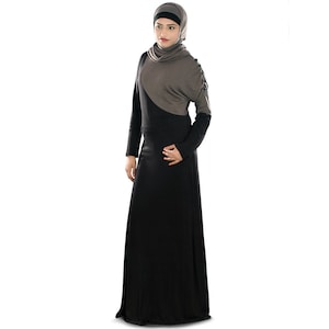 MyBatua Fancy Soft Jersey Black Abaya, Casual And Formal Wear Classic Ethnic Gown, Islamic Women Clothing, Jilbab, Jalabiya, AY-269