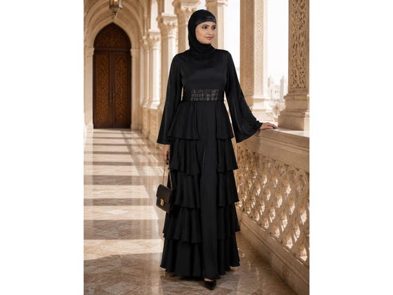 fitted abaya dress FYMNSI Abaya Dress for Women Muslim Inner Tie Glossy Silk Satin Plain Long Sleeve Abayas Maxi Kaftan Robe Prayer Clothes Middle East Islamic Dubai Outfit Arabian Ramadan Eid Dresses Aqua Green 2