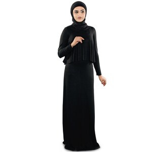 MyBatua Classic Soft Jersey Black Traditional Abaya, Casual And Formal Wear Ethnic Gown, Islamic Women Clothing, Jilbab, Jalabiya, AY-240