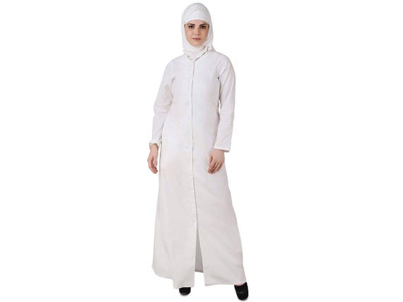 White hotsell cotton abaya