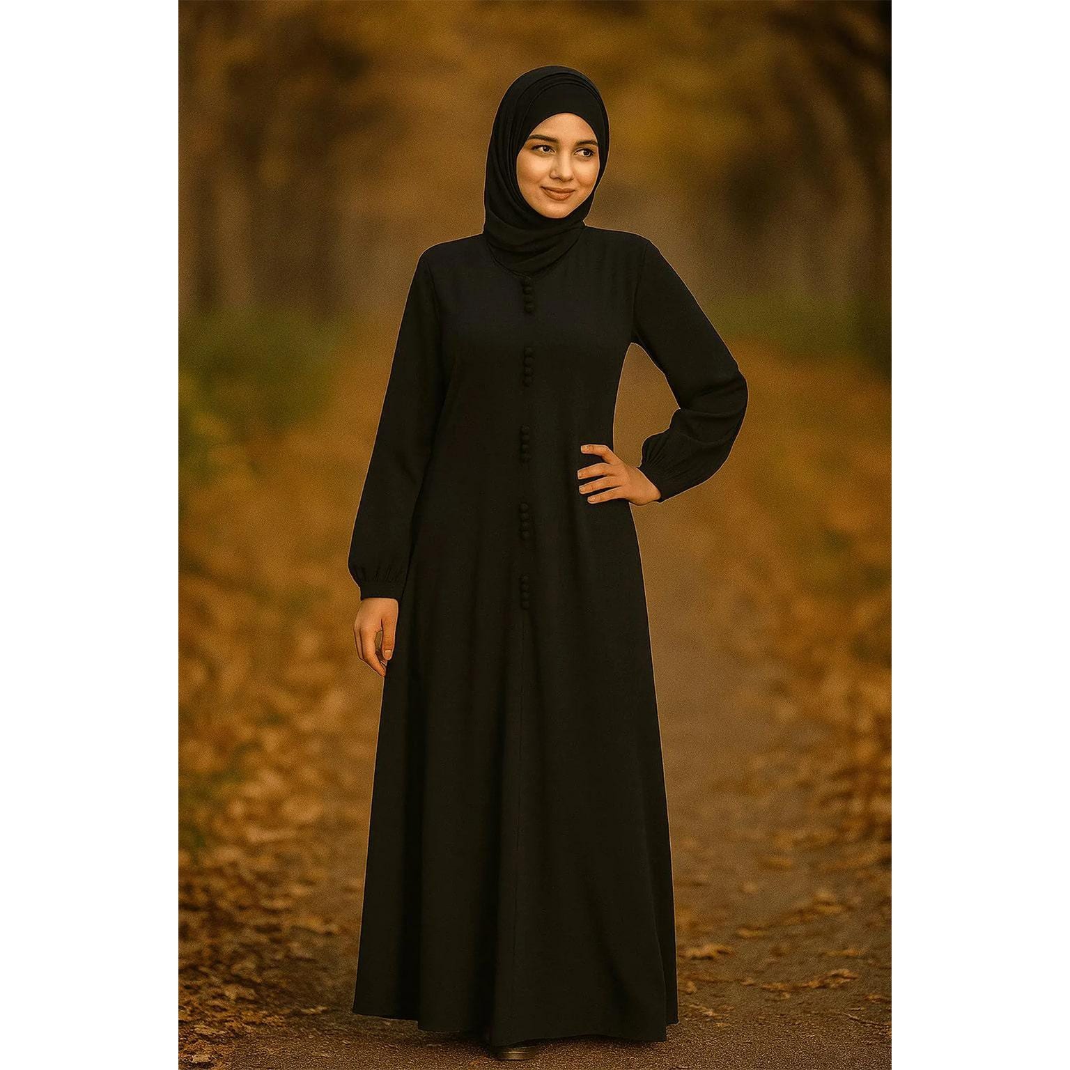 knee length dresses for ladies Delicate Embroidery Dubai Kaftan Abaya Arabic Dress XS / 60 Inches / Matching Embroidered Scarf (24 x 71 Inches)