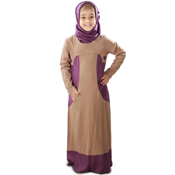 MyBatua Beautiful Khaki Rayon Abaya, Muslim Girl Long Stylish Casual And Party Wear Gown, Islamic Clothing, Jilbab, Jalabiya, AY-104-K