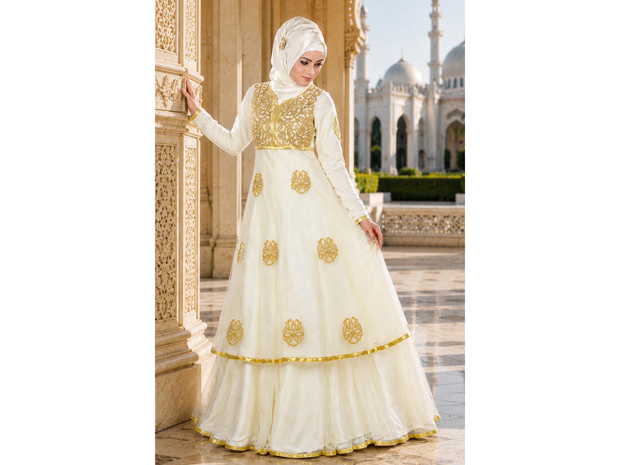 gold abaya dress Amazon.com: ABaoWedding Elegant Muslim Robe, Gold Embroidered Trim, Long Sleeve Maxi Dress,XS : Clothing, Shoes & Jewelry