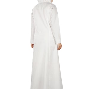 MyBatua Muslim Women White Cotton Abaya, Burqa, Trendy Traditional Hajj And Prayer Gown, Islamic Clothing, Jilbab, Jalabiya, AY-361 image 5