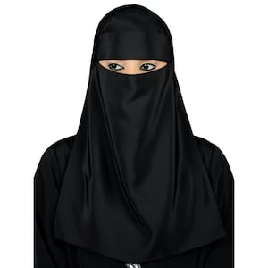 Soft Crepe Niqab Set: Muslim Women&#39;s Burqa with Hijab