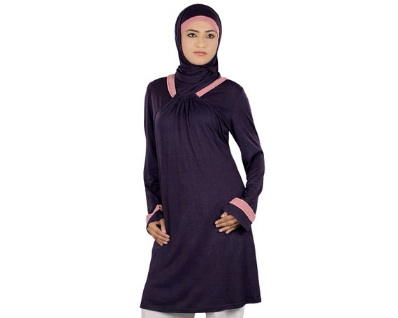 jersey tunic dress Purple & Pink Dress: Modest Islamic Clothing With Hijab pin up dresses