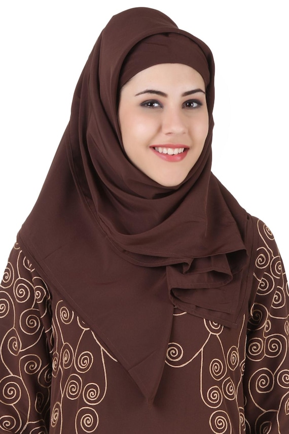 brown dress matching hijab Signature Modal Hijab Set