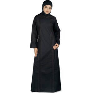 MyBatua Classic Black Poplin Abaya, Formal And Casual Wear Muslim Traditional Ladies Long Gown, Islamic Clothing, Jilbab, Jalabiya, AY-227