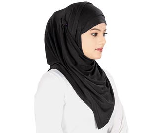 Instant Hijab with Under Scarf, Soft Viscose Jersey, Ready to Wear
