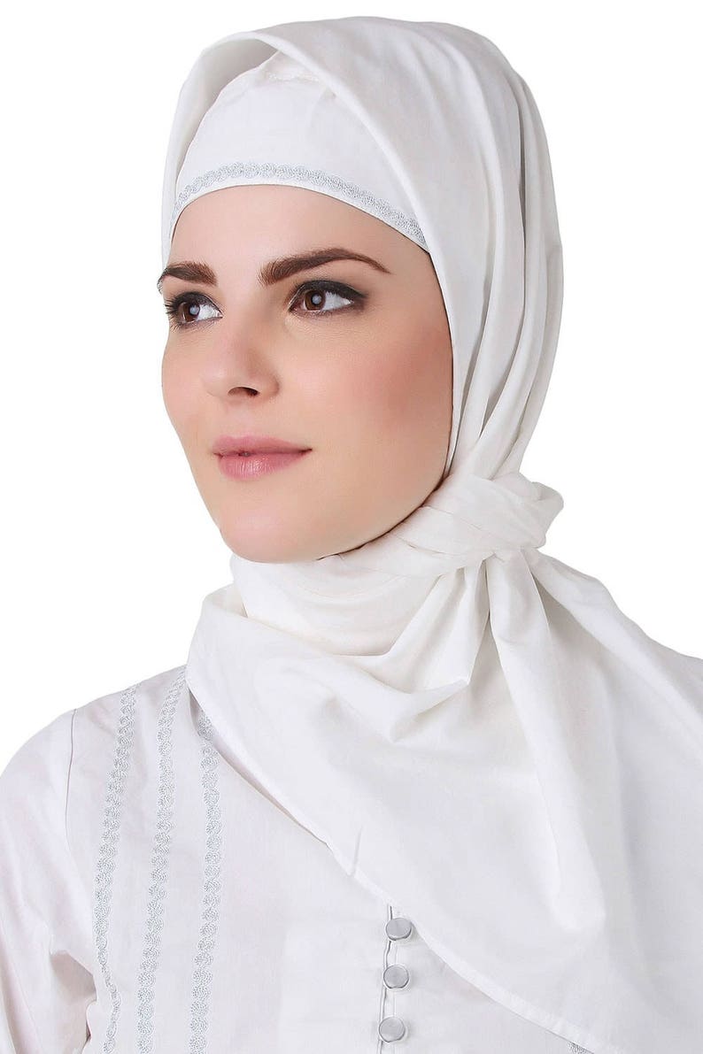 Mybatua Classic White Cotton Abaya, Muslim Ladies Hajj Prayer and