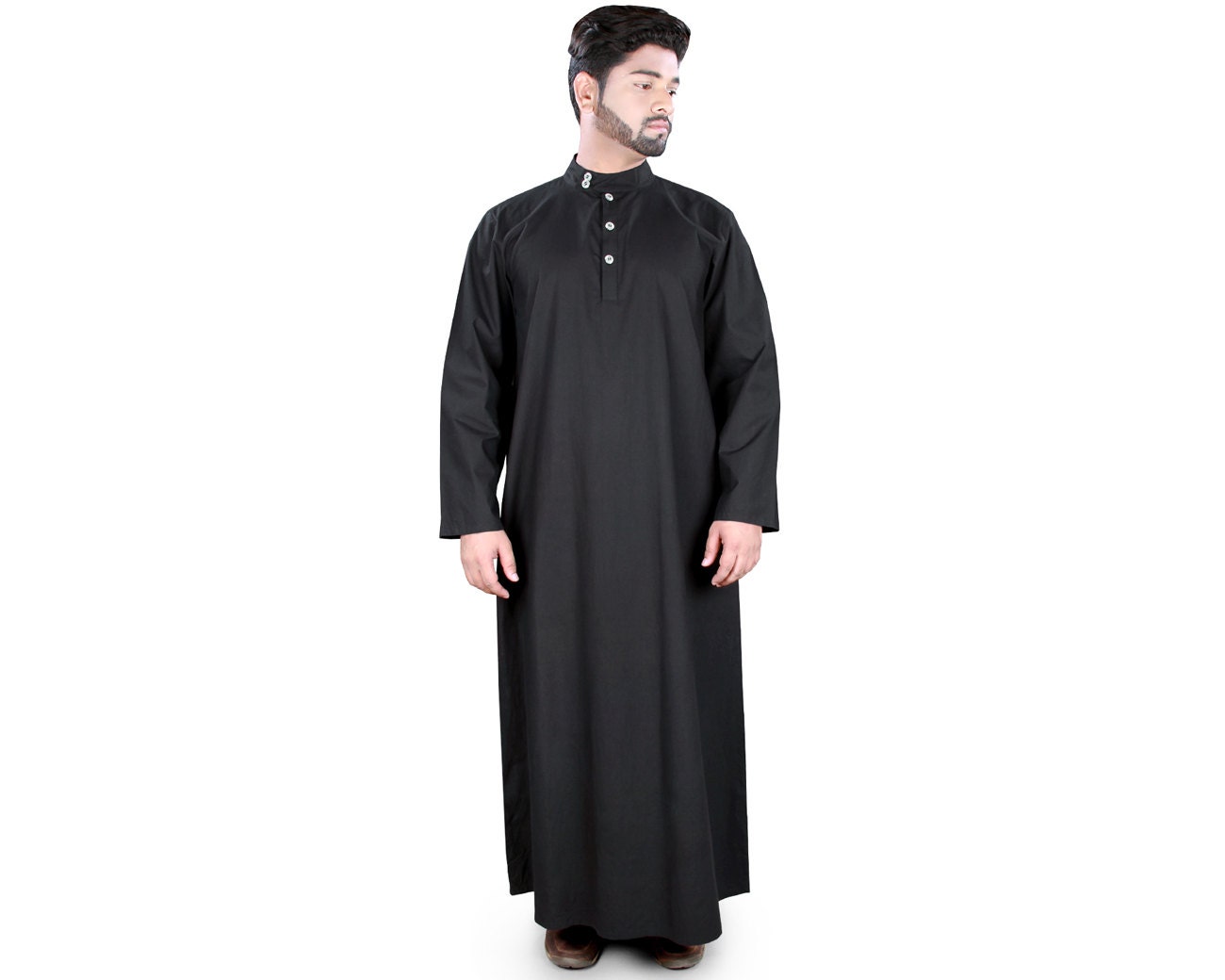 Mybatua Classic Black Cotton Galabiyya, Elegant Men Wear Kurta With ...