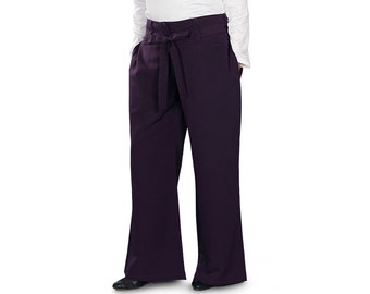 MyBatua Modest Purple Kashibo Trouser, Muslim Women Formal And Daily Wear Pant, With Pockets On Both Sides, Islamic Clothing, AP-001
