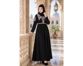 Black Nida Inner Slip Dress - Abaya - Etsy Black Nida Inner Slip Dress - Abaya - Etsy