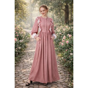Dusty Pink Maxi Dress - Etsy