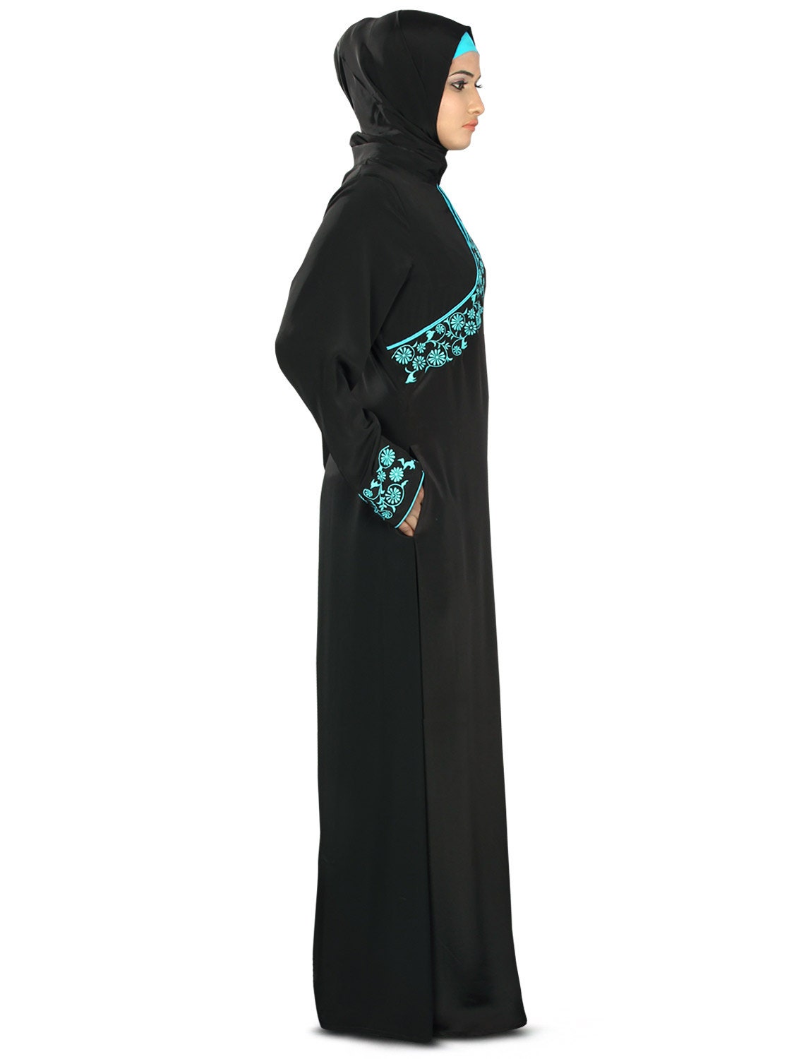 Buy Mybatua Classic Modest Black Polyester Abaya, Elegant