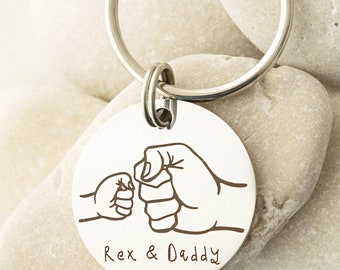 Personalised Gift for Dad Daddy Grandad, Fathers Day Keyring, Personalized Keychain, Christmas Idea, Engraved