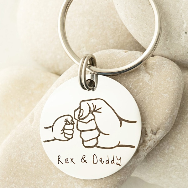 Personalised Gift for Dad Daddy Grandad, Fathers Day Keyring, Personalized Keychain, Christmas Idea, Engraved