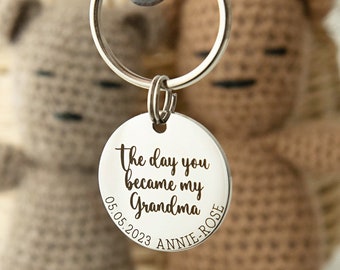 New Grandma Gift - New Grandma - New Grandma Gift - Gift for Grandma - Personalised Keyring - Gift for Grandma - From Grandchild