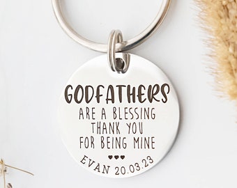 Christening Gift - Baptism Gift - Godparent Gift - Godmother keyring - Godparent keyring - Personalised Keyring - Personalized keychain