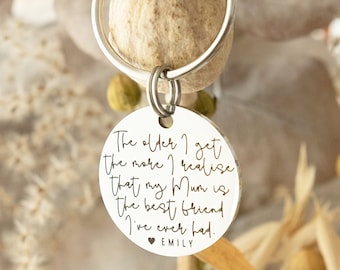 Gift for Mum, Mum Keyring, Personalised Gift Keyring, Gift for her, Sentimental Gift, Mum birthday gift, Engraved Keychain, Rose Gold