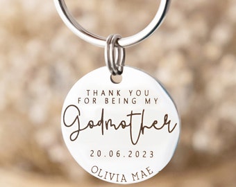 Thank you for being my Godmother - Godmother Gift - Gift for Godfather - Christening Gift - Baptism Gift - Personalised Keyring - Keychain