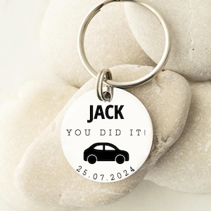 Gift for Passing Driving Test - Driving Keyring - Learner Driver - Well Done you Passed! Personalised Keyring - Gift for New Driver