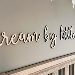 Dream big little one sign Nursery Decor Sign for Nursery Wall Art Nursery Plaque Kids Bedroom Sign Home Decor Wooden Sign zdjęcie 2