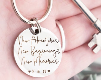 Travel Gift - Leavers Gift - New Home Gift - New Job Gift - New Beginnings Keyring - Personalised Keyring - First Home Keyring - New Start