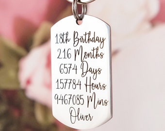 18th Birthday | 18th Birthday Gift | 18th Birthday Gifts | 18th Birthday gift boy | Personalised Keyring | 18th Birthday gift girl | Keyring