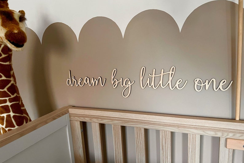 Dream big little one sign Nursery Decor Sign for Nursery Wall Art Nursery Plaque Kids Bedroom Sign Home Decor Wooden Sign zdjęcie 8