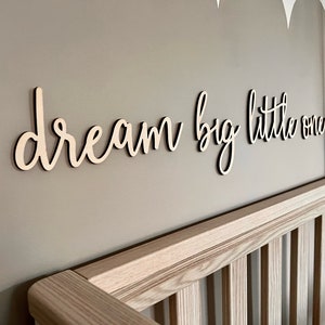 Dream big little one sign Nursery Decor Sign for Nursery Wall Art Nursery Plaque Kids Bedroom Sign Home Decor Wooden Sign zdjęcie 6