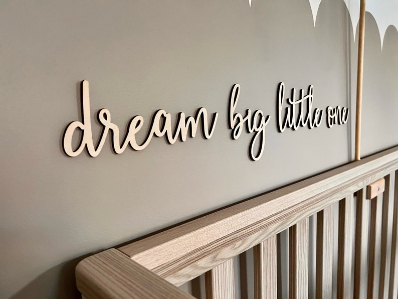 Dream big little one sign Nursery Decor Sign for Nursery Wall Art Nursery Plaque Kids Bedroom Sign Home Decor Wooden Sign zdjęcie 6