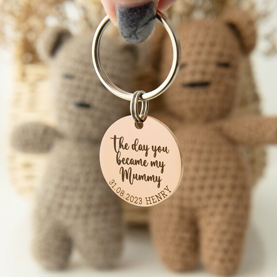 New Mum Gift, New Mummy Gift, New Baby Gift, Personalised Keyring, Baby Girl, Baby Boy, Baby Birth Gift, Personalized Keychain Mummy Keyring