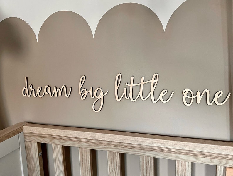 Dream big little one sign Nursery Decor Sign for Nursery Wall Art Nursery Plaque Kids Bedroom Sign Home Decor Wooden Sign zdjęcie 3