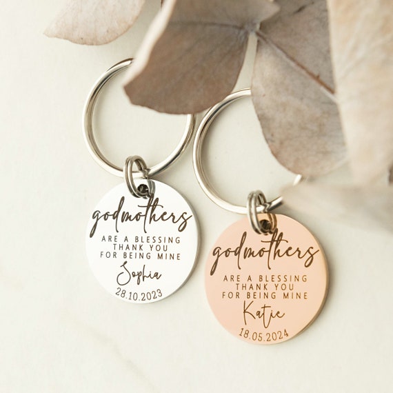 Personalised Godmother Keyring Custom Engraved Keychain Godmother Gift Baptism Gift Keepsake Key Holder Gift Baptism Keepsake Special Etsy Canada