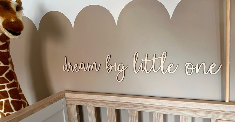 Dream big little one sign Nursery Decor Sign for Nursery Wall Art Nursery Plaque Kids Bedroom Sign Home Decor Wooden Sign zdjęcie 7