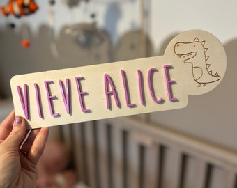 Personalised Bedroom Sign - Wooden Name Sign - Personalised Name Nursery Decor - Acrylic Bedroom Plaque - Bedroom Decor - Children Sign