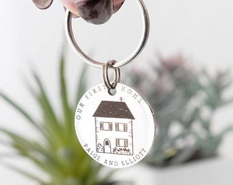 New Home Gift - First Home - New Home Keyring - Moving Gift - Gepersonaliseerde Housewarming - Onze First Home Sleutelhanger - Housewarming Gift