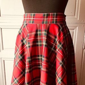 Rockabilly tartan skirt / vintage retro style tartan skirt / hand-sewn tartan skirt / 50s style tartan skirt / designer skirt