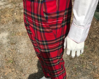 Pantalon de hombre tartan rojo pantalon de hombre slim fit pantalon de hombre de tela a cuadros pantalon de hombre estilo retro