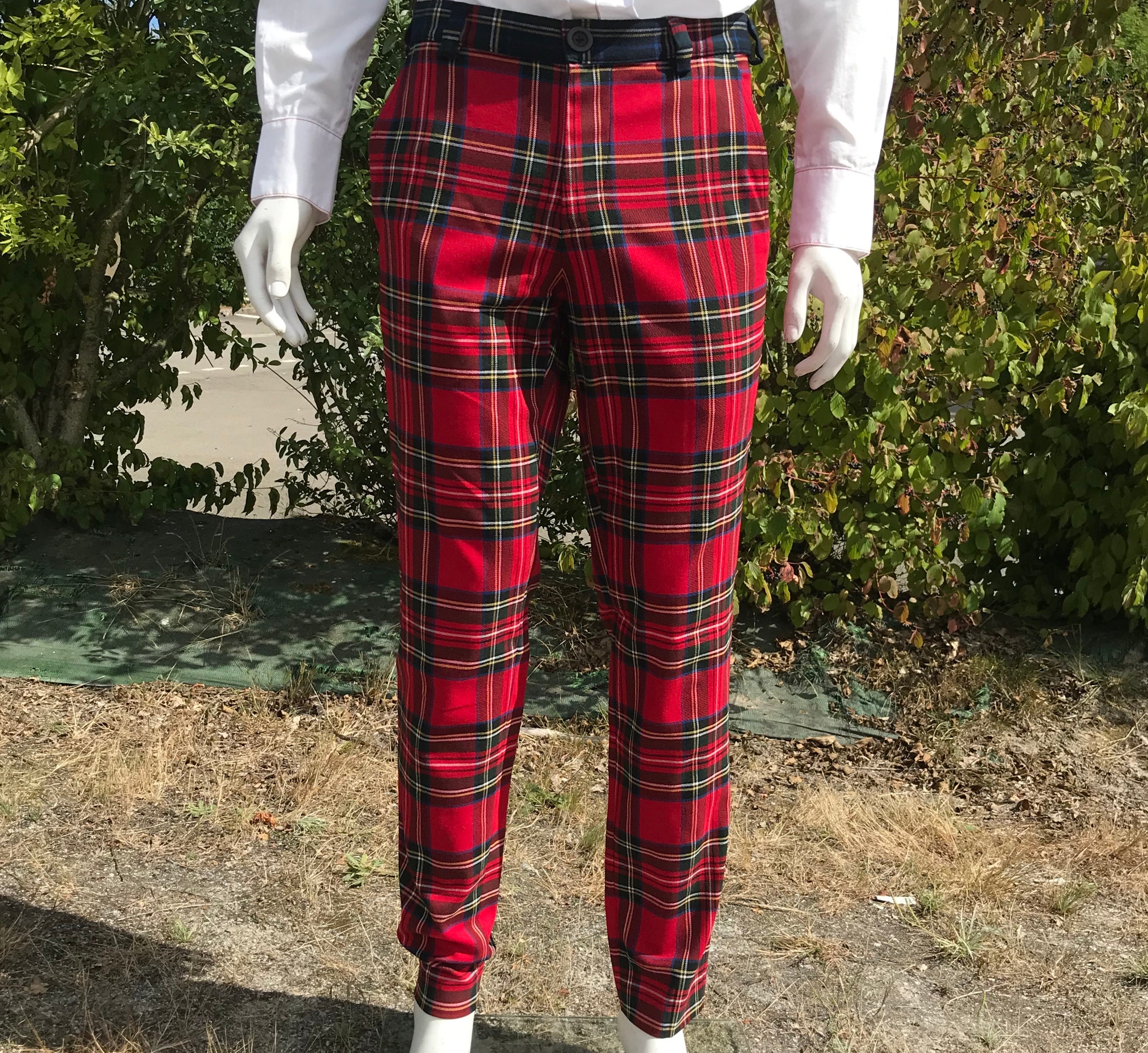 Men's Red Tartan Pants / Slim Fit Men's Pants / Men's Plaid Fabric Pants /  Retro Style Men's Pants -  Canada