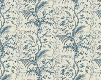 FABRIC - BRUNSCHWIG & FILS - Bird Thistle - Blue